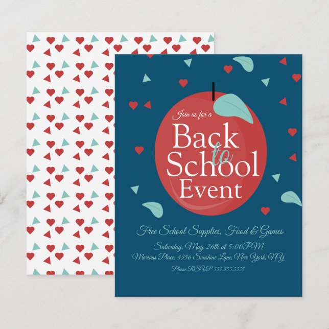 Back to School Event Fruit Apple Flyer  Card (Front/Back)