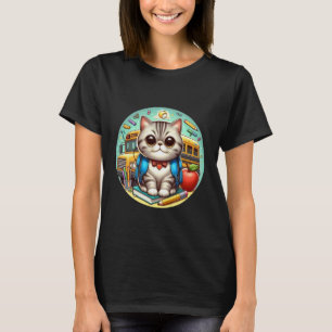 Back To School Exotic Shorthair Cat Boys Girls Stu T-Shirt