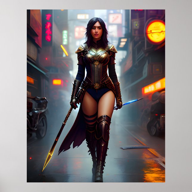 Back to School Female Super Hero Art Poster (Front)