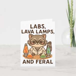 Back To School Feral Science Teacher Raccoon Labs Card
