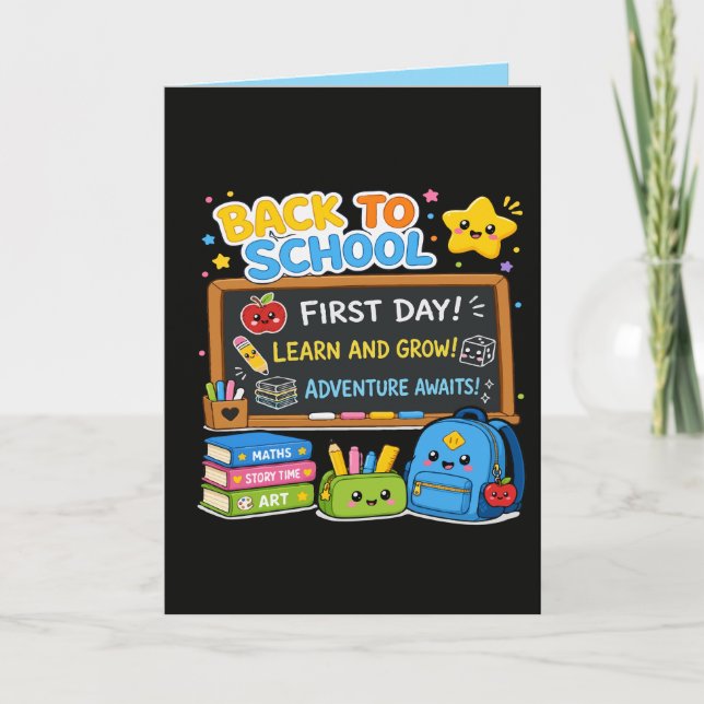 Back to School First Day Adventures Kids Card (Front)