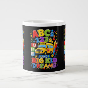 Back to School First Day Big Kid Dreams School Bus Large Coffee Mug