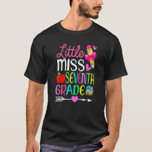 Back To School First Day Kid Little  Miss Seventh  T-Shirt