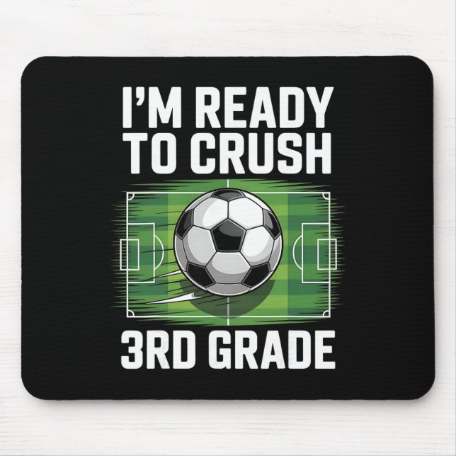 Back To School First Day Of 3rd Grade Soccer Boys  Mouse Pad (Front)