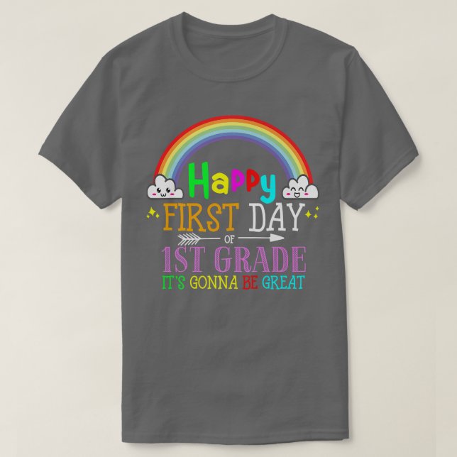Back to School First Day Of First Grade Hello 1st  T-Shirt (Design Front)