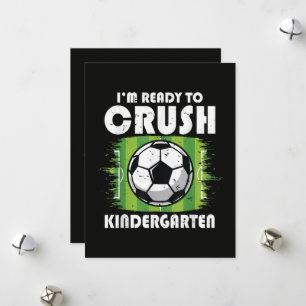 Back to School First Day of Kindergarten Soccer Holiday Card