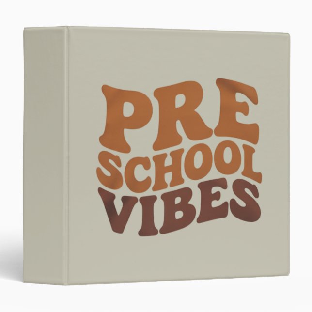 Back to School First Day of Pre-K Preschool Groovy Binder (Front/Spine)