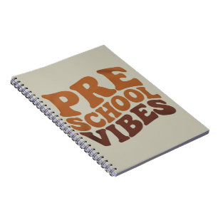 Back to School First Day of Pre-K Preschool Groovy Notebook