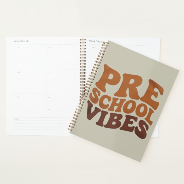 Back to School First Day of Pre-K Preschool Groovy Planner (Display)