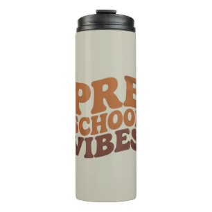 Back to School First Day of Pre-K Preschool Groovy Thermal Tumbler