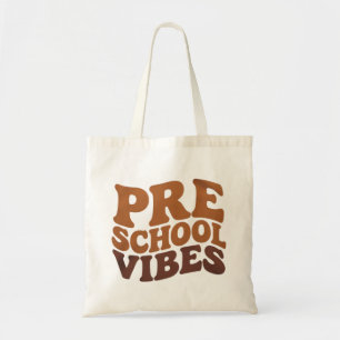 Back to School First Day of Pre-K Preschool Groovy Tote Bag