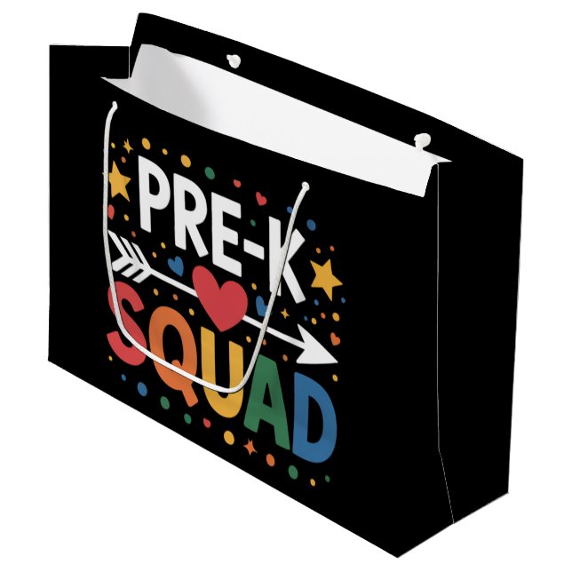 Back to School First Day of Pre-K Preschool  Large Gift Bag (Front Angled)