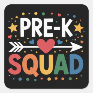 Back to School First Day of Pre-K Preschool  Square Sticker