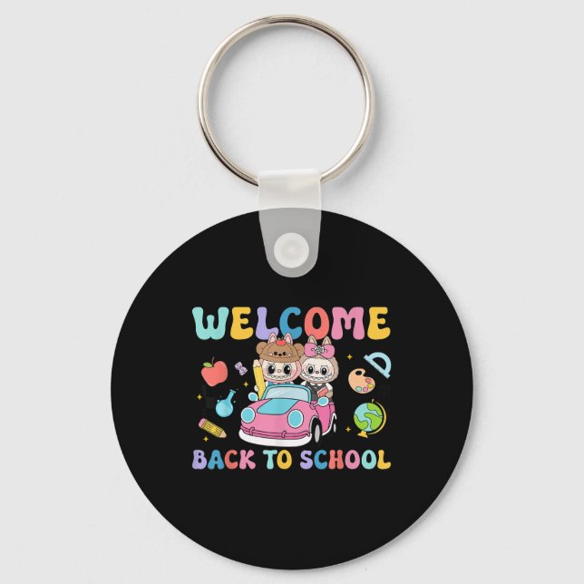 Back To School First Day Of School Monster Teacher Keychain (Front)