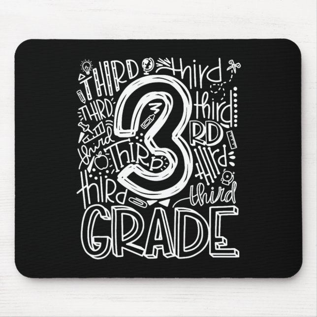 Back To School First Day Of School Typography Thir Mouse Pad (Front)