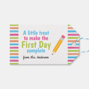 Back to School First Day Treat for Students  Gift Tags