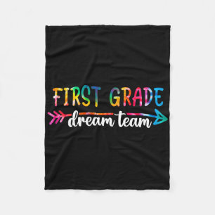 Back To School First Grade Dream Team Students Tea Fleece Blanket