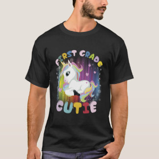 Back To School First Grade Unicorn Cutie Unicorn T-Shirt