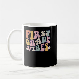 Back To School First Grade Vibes Retro Teacher Wom Coffee Mug
