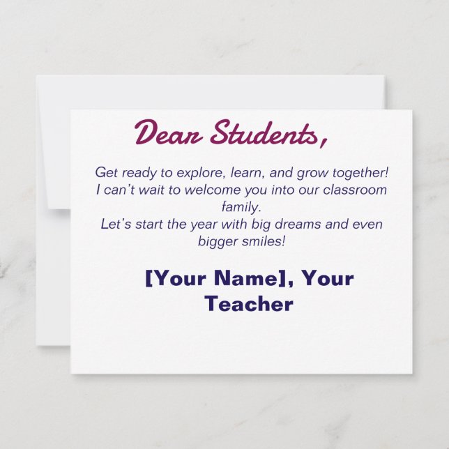 Back to School Flat Card – Let the Adventure Begin (Back)