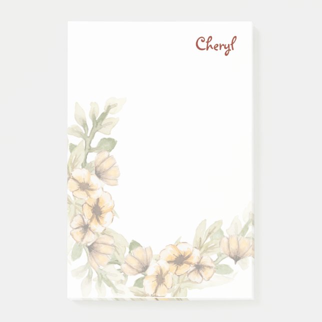 Back to School Floral Post-it Notes (Front)