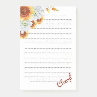Back to School Floral Post-it Notes