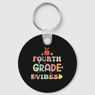 Back To School Fourth Grade Vibes Student Teacher Keychain