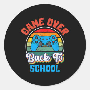 Back To School Fun Game Over Teacher Student Contr Classic Round Sticker