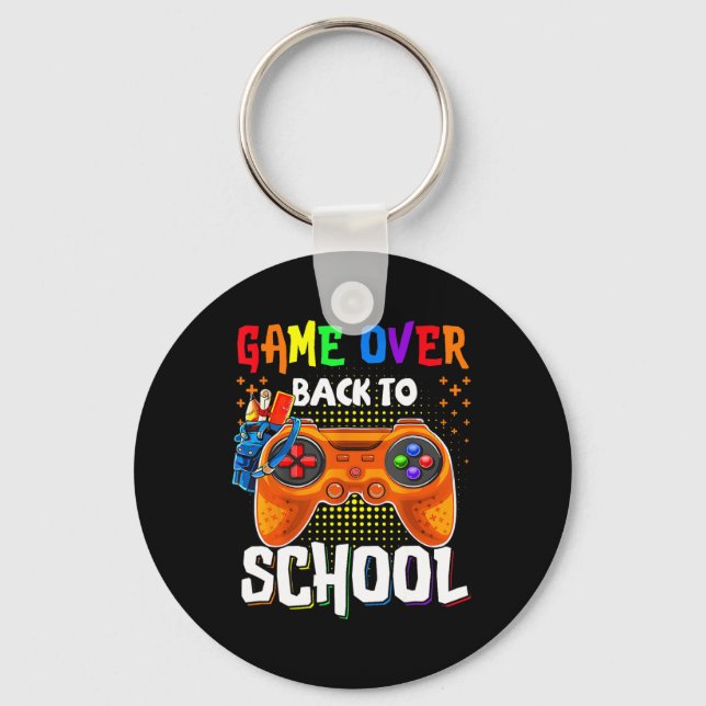 Back To School Fun Game Over Teacher Student Contr Keychain (Front)