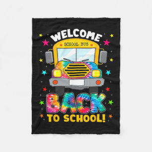 Back To School Fun Outfit School Bus Driver Fleece Blanket