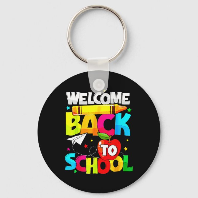Back To School Fun Student Teacher Love Kid  Keychain (Front)