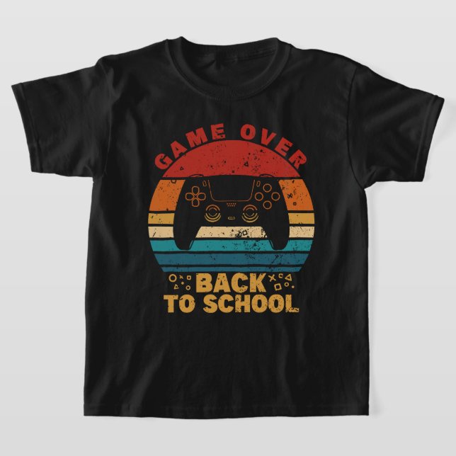 Back to School Funny Game Over Student Controller T-Shirt (Laydown)