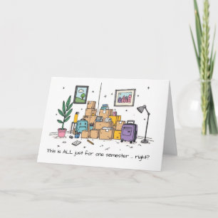 Back to School Funny Good Luck with Boxes Overflow Card