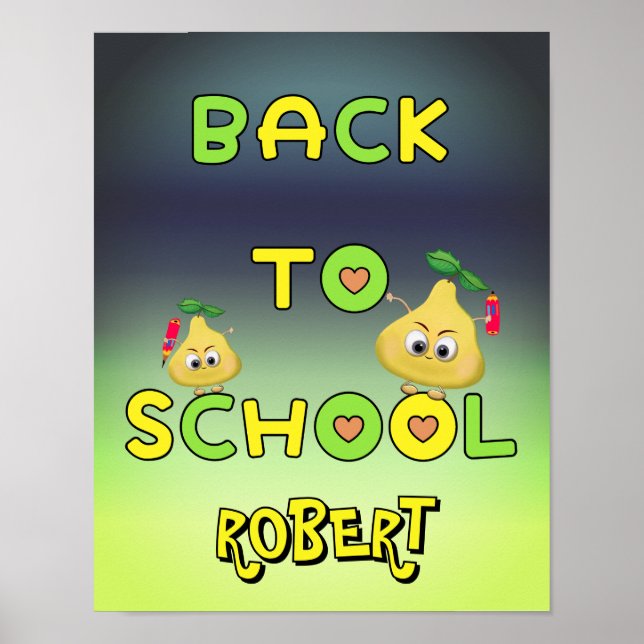 Back to school funny pears poster (Front)