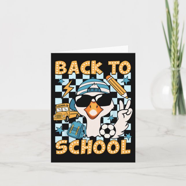 Back To School Funny Silly Goose First Day Of Scho Card (Front)
