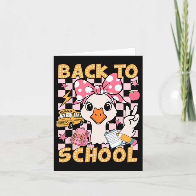 Back To School Funny Silly Goose First Day Of Scho Card (Front)