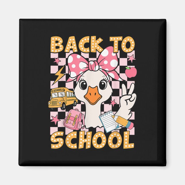Back To School Funny Silly Goose First Day Of Scho Magnet (Front)