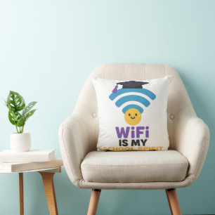 Back to School Funny Student Life WiFi Humour Throw Pillow