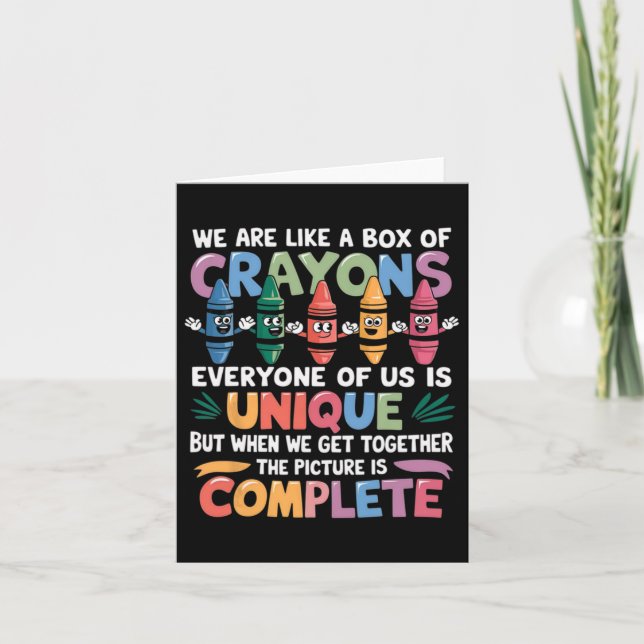 Back To School Funny Teacher We Are Like A Box Of  Card (Front)