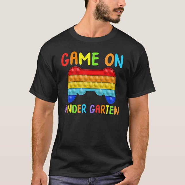 Back To School Game Kids On Kindergarten Gamer Pop T-Shirt (Front)