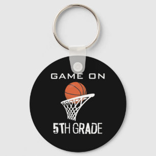 Back To School Game On 5th Grade Fun Basketball Ki Keychain