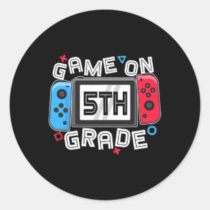 Back To School Game On 5th Grade Fun Gamer Kids Bo Classic Round Sticker