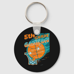 Back To School Game On 5th Grade Student Basketbal Keychain