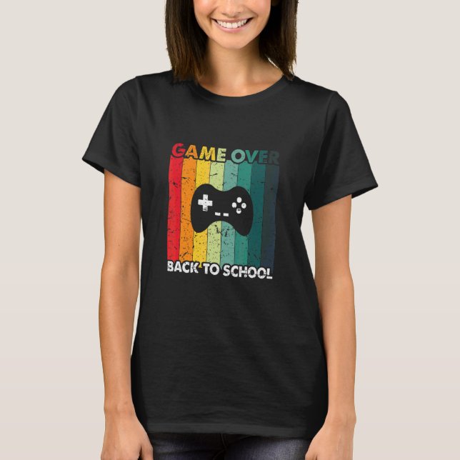 Back To School Game Over  Retro Controller Teacher T-Shirt (Front)
