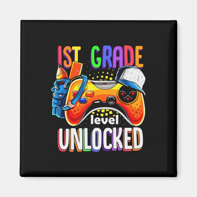 Back To School Gamepad 1st First Grade Level Unloc Magnet (Front)