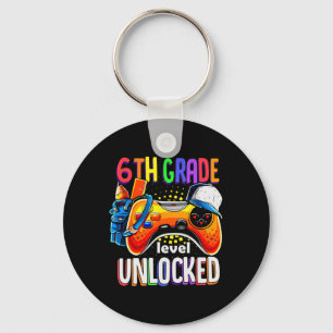 Back To School Gamepad Sixth 6th Grade Level Unloc Keychain