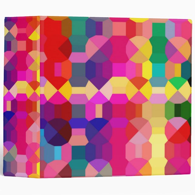 BACK TO SCHOOL - GEOMETRIC MULTI-COLORED BINDERS (Front/Spine)
