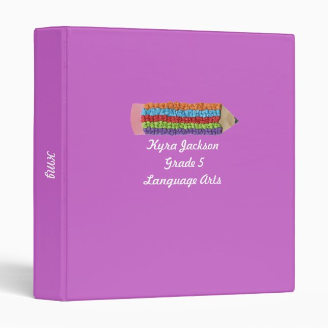 Back to school gift - personalized binder (Front/Spine)