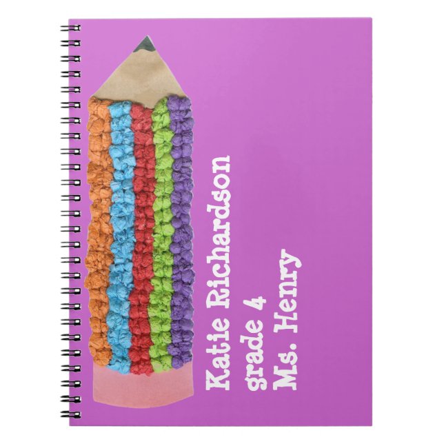 Back to school gift - personalized spiral notebook (Front)