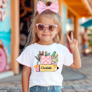 Back to School Girls Name First Day of School Kids T-Shirt